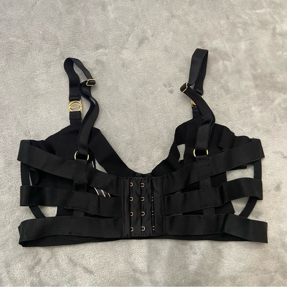 New! Victorias Secret luxe banded black strappy cage bra 4924 - Picture 6 of 8